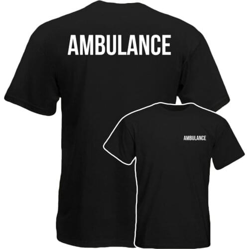 Ambulance T-Shirt, Medical Health Care Work Wear 100% Cotton Summer Mens Summer Tops Tees T Shirt Funny Print T Shirts