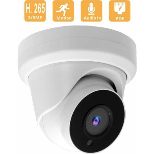 H.265 2MP IP Turret CCTV Camera Audio in 2.8mm Fixed Lens Motion detection Outdoor/Indoor Night vision Security Camera