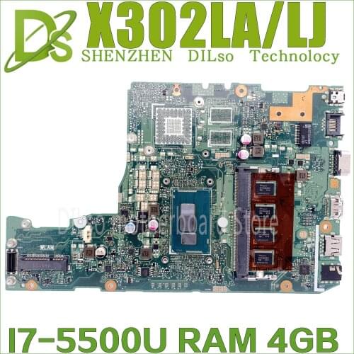 KEFU X302L For ASUS X302LA X302LA/LJ X302LJ Laptop Motherboard original notebook I7-5500U 4GB-RAM 100% Test