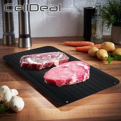 Fast Defrosting Tray Frozen Meat Food Quick Thaw Healthy With Corner Pads Aluminium Saving Time Food Gadgets Kitchen Tools