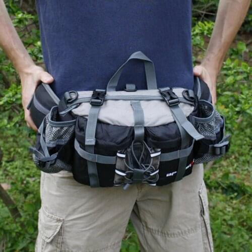 Outdoor Waist Bag Multifunctional Waterproof Fanny Pack with Bottle Holder for Men Women Hiking Fishing Mountaineering B2Cshop