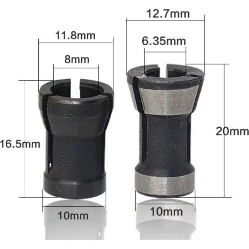 2Pcs High Precision Collet Chuck Set 6.35mm 8mm For Engraving Trimming Machine Electric Router