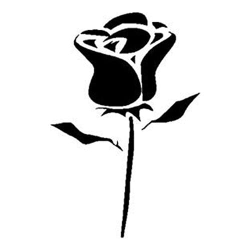 Rose flower Car Sticker Romantic Decor Removable Black/silver AL529