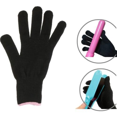 Pair Of Professional Heat Resistant Cotton Hair Curler Dryers Straightener Gloves Hair Styling Accessory Black 26 x 12cm