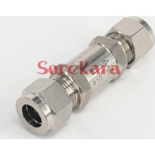 Fit 3/8" OD Tube 304 Stainless Steel One Way Check Valve Non-return in Line Compression Valve