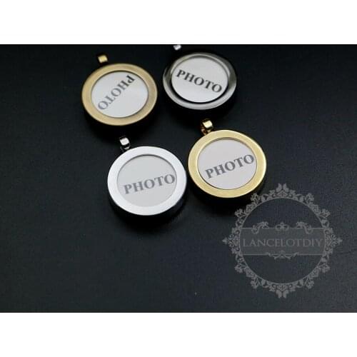 14mm round bezel base tray setting silver,gun black,bronze,gold color brass photo frame pendant charm locket DIY blanks