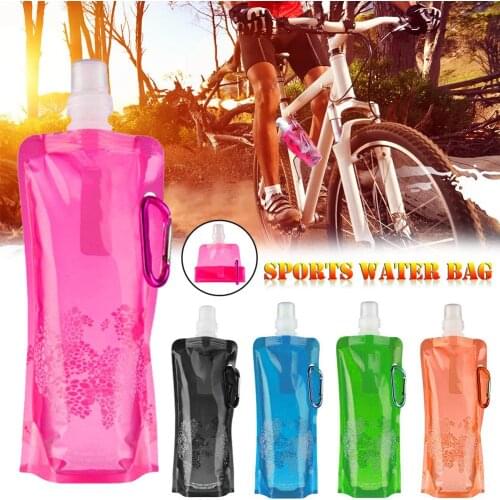 Portable Ultralight Foldable Silicone Folding Water Bottle Water Bag Outdoor Sport Supplies Hiking Camping Soft Flask Water Bag