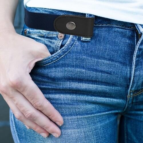 Unisex Waist Belt Buckle-free Belt Traceless Dress Ladies Slim Sports Jeans Womens Punk Elastic Invisible No Buckle Belt