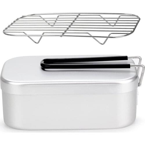 Camping Cooker Supplies Aluminum Bento Box Deburring Removed Marked Rice Cooking Lightweight Outdoor Lunch Box