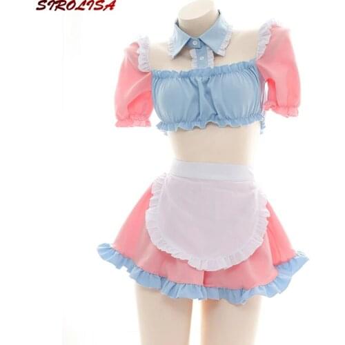 Sexy Maid Cosplay Kawaii Outfit School Girl Costumes for Female Mini Skirt Uniform Set role-playing Costumes Women Pajamas