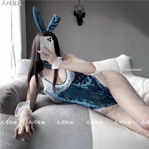 Sexy Sleepwear Bunny Costumes Cosplay Clubwear Party Wear Velvet Rabbit Girl Bodysuit Nightclub Sexy Uniform Erotic Lingerie