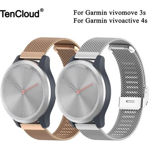Replacement Band For Garmin vivomove 3s Milanese Strap For GarminActive S Bracelet For GarminMove 3S Stainless Steel Loop Belt