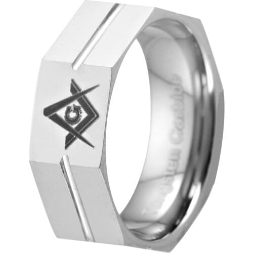 USA Hot Selling COOL NEW Tungsten Carbide Masonic Band Rings With Free Gifted Box