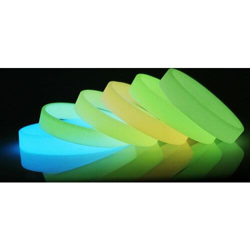 Glow In Dark Silicone Rubber Elasticity Sport Wristband Print Unisex Cuff Bracelet Bracelet Silicone Wristband Rubber Elastic