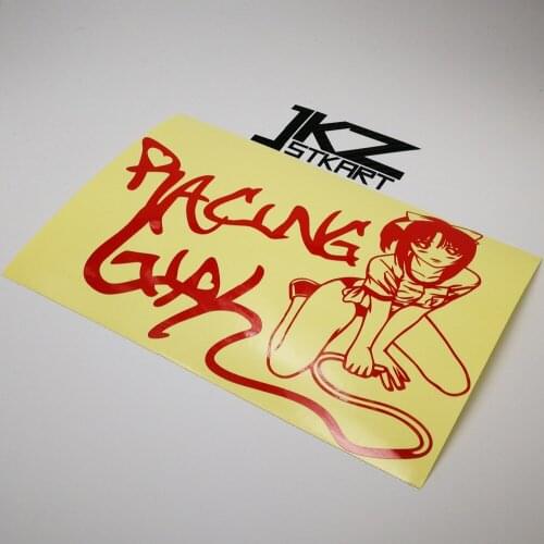 JKZ STKART Vinyl Die Cut Car Decal Cute Moto Racing Girl Biker 20 x 15 cm for Motor Truck Helmet Decorated Sticker