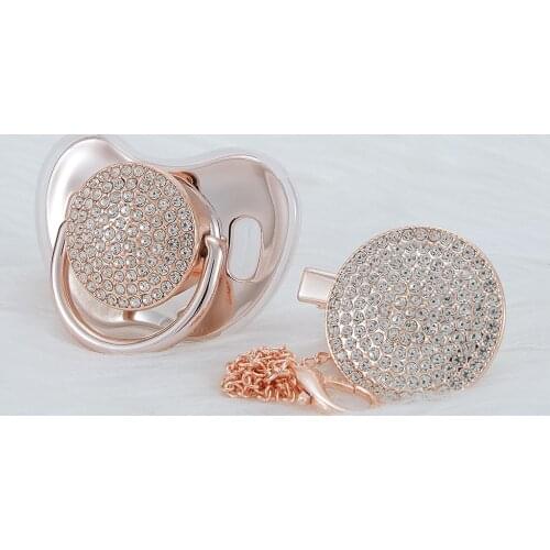 MIYOCAR SGS safe bling pacifier and pacifier clip BPA free dummy Luxury unique design pacifier AC-N