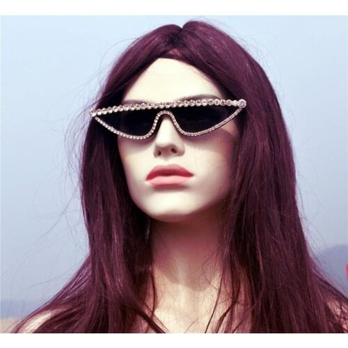 Cat Womens Luxury Diamond Sunglasses Small Studded Rhinestones Frame Glasses Flat Top Women Party bling Eyewear NX