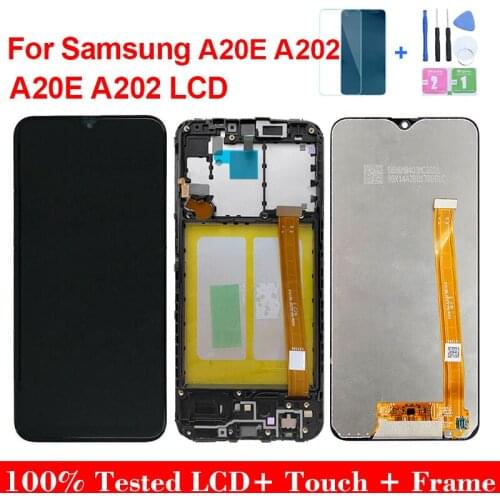 5.8" Original LCD For Samsung Galaxy A20e A202 A202F A202DS A202F/DS LCD Display For Samsung A20e LCD Replacement with frame