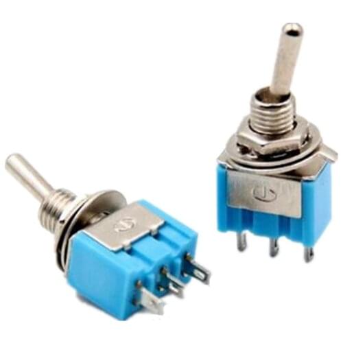 100Pcs MTS-103 3-Pin ON-OFF-ON 6A 125V 3A250VAC Mini Blue Toggle Switche