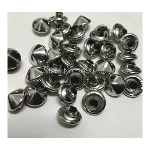 200PCS 7X6MM DIY Silver Punk Spike Studs Spots Fashion Rivet DIY Bags Belt Craft Shipping Free