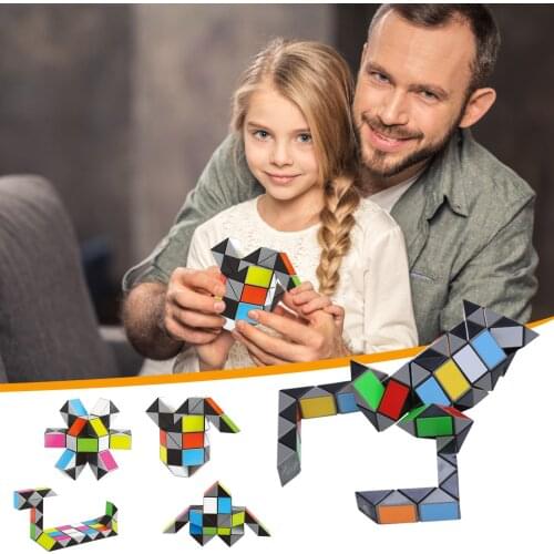 24/36/48 Knots Blocks Puzzle Anti Stress Fidget Toys Magic Snake Antistress Mini Snakes Twi St Figet Toys Fidget Toy