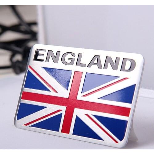 3 pieces 3D Aluminum Square Flag of England Car stickers Decal Car Styling For All Car exterior accessories
