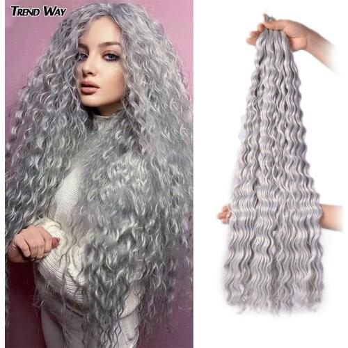 30 Inch Soft Long Water Wave Crochet Hair SyntheticDeep Wave Braiding Hair Natural Wavy Ombre Blonde Hair Extensions For Women
