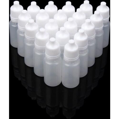 50PCS 10ml/15ml/20ML Empty Plastic Squeezable Dropper Bottles Eye Liquid Dropper Refillable Bottles