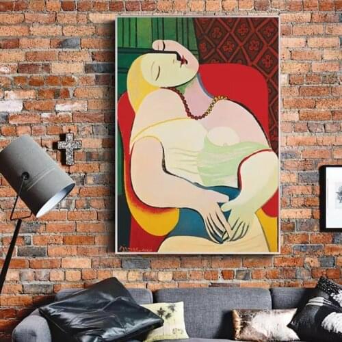Picasso Dreaming Woman Abstract Canvas Painting Posters Prints Wall Art Picture For Living Room Home Decor Nordic Style Unframed