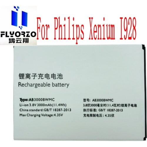 100% Brand new High Quality 3000mAh AB3000BWMC Battery For Philips Xenium I928 Mobile Phone