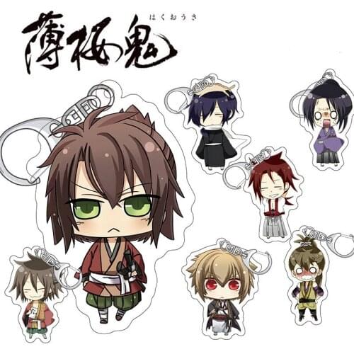 Anime Hakuouki Yukimura Jiziru Saitou Hajime Acrylic Pendant Keychain Keyring Figure Toy Gifts Cosplay