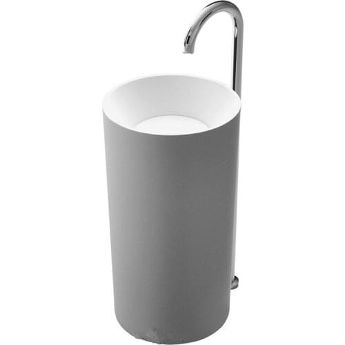 Corian Bathroom Pedestal Wash Basin Freestanding Solid Surface Matt Sink Cloakroom Vanity Wash Sink RS38151-1