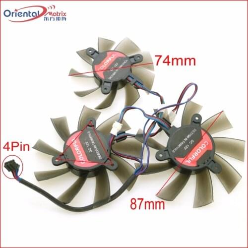 Free Shipping 3pcs/Lot 12V VGA Fan For iGame GTX 1080 GTX 1070 VuLcan X Top AD Graphics Card Cooling Fan 4Wire 4Pin