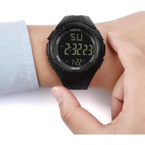 Montre digitale homme Mens Watch LED Waterproof Digital Quartz Military Luxury Date Acrylic Watch reloj resistente al agua #L05