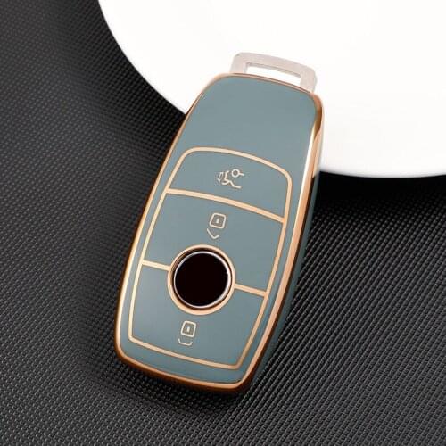 TPU Car Key Case Cover For Mercedes Benz 2017 E Class W213 2018 S class Smart Car Keychain Ring Auto Accessories