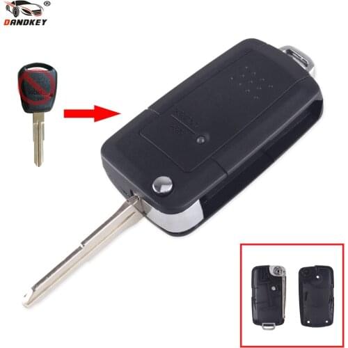 Dandkey 1 Buttons Folding Flid Car Key Shell For Hyundai Getz Accent For Kia Rio Picanto Carens With Left Blade Fob Replacement