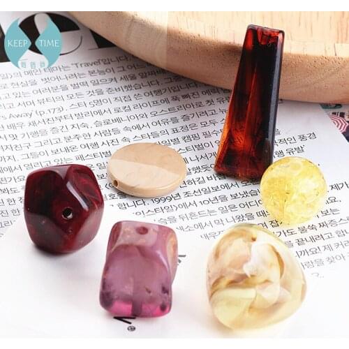 DIY ear jewelry accessories resin gold foil shaped geometric perforated beads earrings material pendant pendant