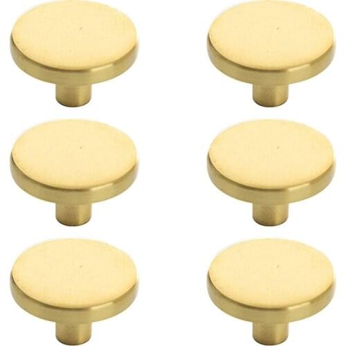 JFBL Hot 6-Pack Cabinet Knobs Diameter (30mm), Brass Dresser Knobs for Dresser Drawer Knobs and Pulls Knobs and Pulls Handles
