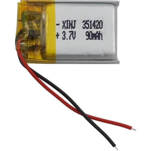 XINJ 3.7V 90mAh Li Lithium Polymer Battery Liion li po cell 351420 For mp3/mp4 headphones bluetooth earphone speaker smart watch