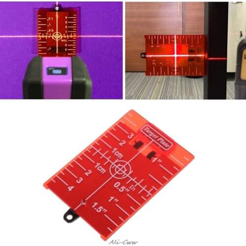 Magnetic Red Target Plate For Rotary Cross Line Laser Level Distance Measurer