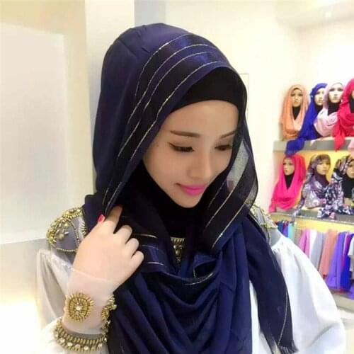 Fashion Women Plain Bubble Rayon Scarf Hijab Wrap Solid Color Shawls Glitter Muslim Hijabs Scarves/Scarf 65*185CM