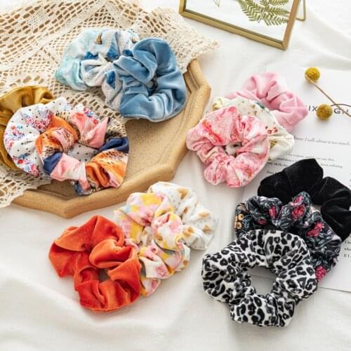 New 3pcs/set Velvet Hair Scrunchies Ring Femme Elastic Hair Bands Kawaii Fille Accessories Soft Charming Scrunchie Chouchou