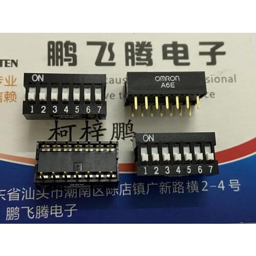 Original new 100% A6E-7104-N DIP dial switch 7-bit piano key code switch 2.54mm