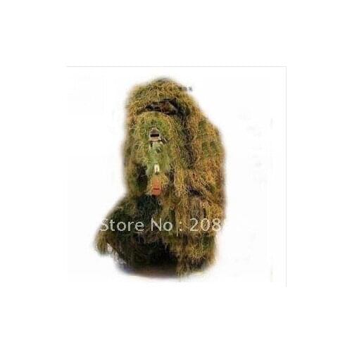 Durable Outdoor Woodland Sniper Ghillie Suit Kit Cloak Military 3D Leaf Camouflage Camo Jungle Hunting Birding