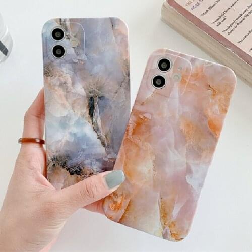 Luxury Color Marble Phone Case For iPhone 11 12 Pro Max X XR XS Mini 7 8 Plus SE2 Gradient Camera Protection Soft Silicone Cover
