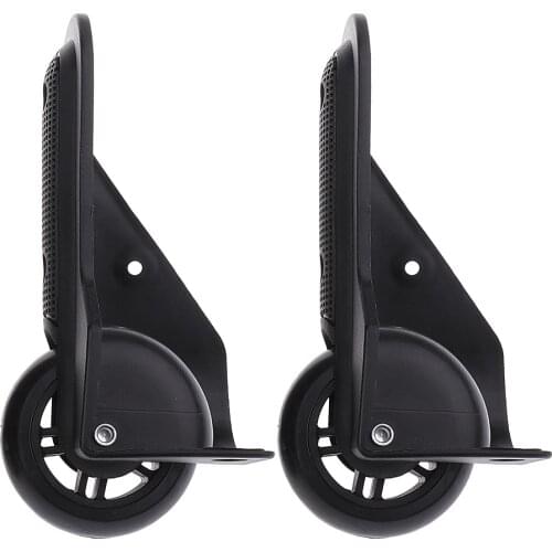 1 Pair Black Replacement Luggage Drectional D047 Wheels for Any Suitcase Trolley