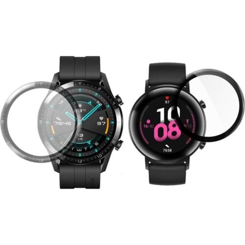 3D Curved Edge Soft Clear Protective Film For Huawei Watch GT 2 42MM GT2 46mm Smartwatch Full Cover Screen Protector (Not Glass)