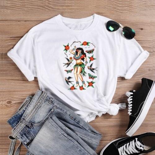 Colored Nature and pretty Girl t-shirt unisex women graphic grunge camisetas tumblr hipster Fashion 100% Cotton tee top tshirt