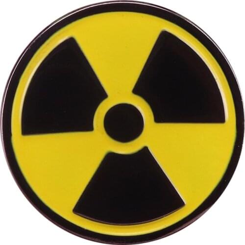 Radioactive Contamination Hazard Symbol Pin Atomic Nuclear Warning Sign Brooch Yellow Black Badge