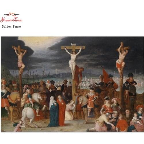 Golden Panno Needlework,DIY Cross stitch,Sets For Embroidery kits,religious Cross-Stitch,Famous Painting Wall decoration 09